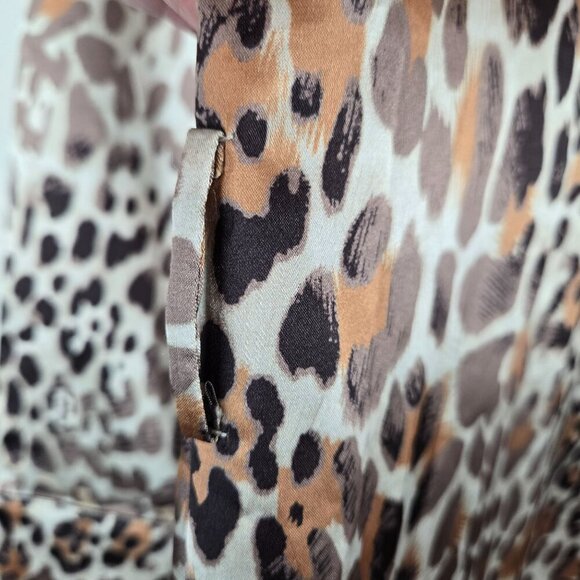 L'Academie Satin Robe XS Animal Print Pockets Kimono *Missing Belt Mobwife - Picture 11 of 11